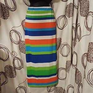 Size L semi-sheer cover up stripe skirt